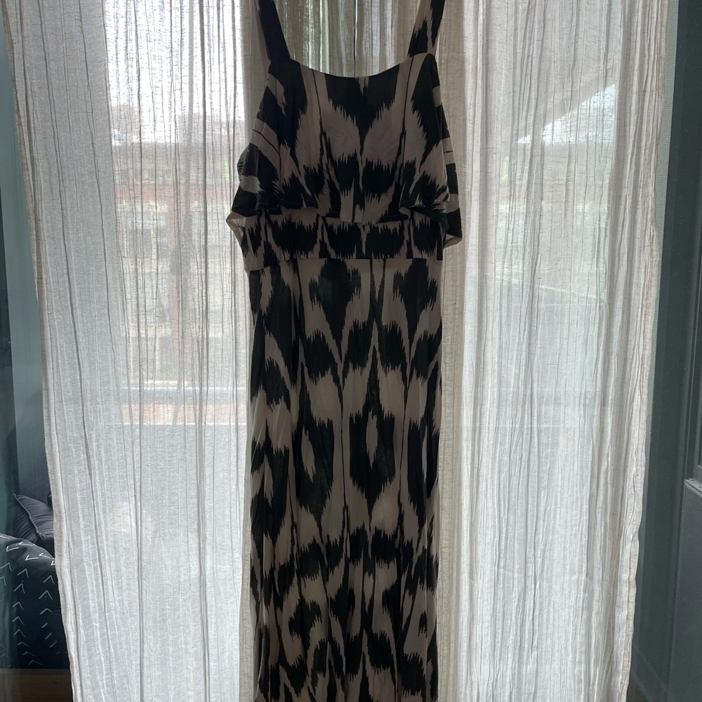 Loft Green and White Dress